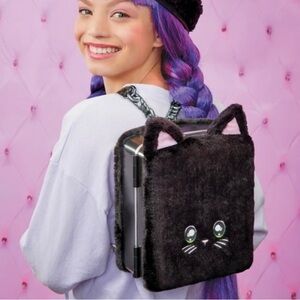 Na! Na! Na! Surprise Doll Fuzzy Black Kitty Cat Backpack